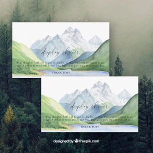 Cartão De Informações Montanhas - chá de exibição