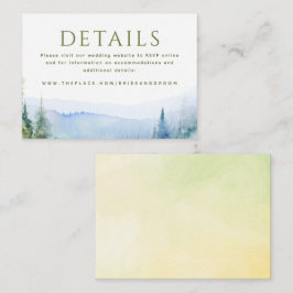 Cartão De Informações Montanhas Detalhes do Casamento Pequena Placa de G