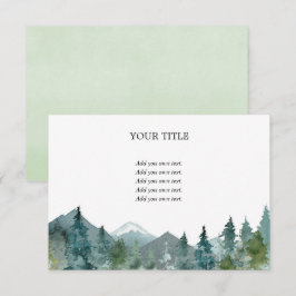 Cartão De Informações Montanhas russas vazio de aquarela da floresta
