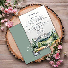 Cartão De Informações Montanhas Rústicas Querem Detalhes De Casamento De
