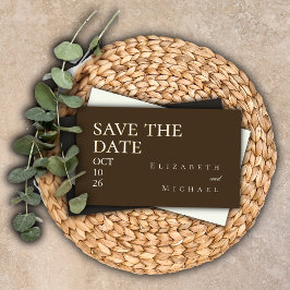 Cartão De Informações Moody Coffee Minimalist Save the Date QR Code RSVP