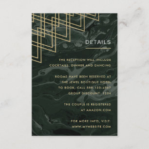 Cartão De Informações Moody Hues Emerald Green Marble Enclosure Card