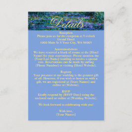 Cartão De Informações Moody Jewel Tone Monet Water Lilies Art Wedding