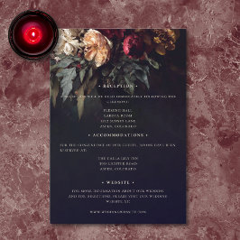 Cartão De Informações Moody Romantic Dark Floral Gothic Wedding Details