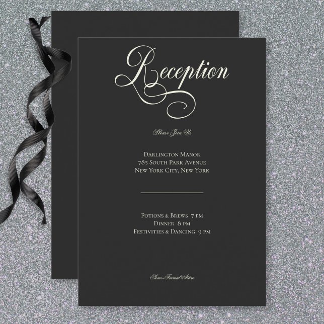 Cartão De Informações Moody Victorian Moon & Sun Recepção de casamento (Dark Moody Victorian Moon & Sun Wedding Reception Enclosure Card)