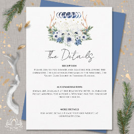 Cartão De Informações Moon Crystals Flores Boho Casamento Metafísico