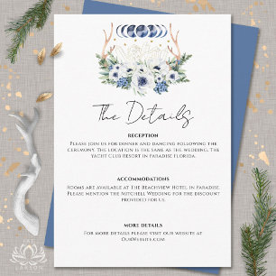 Cartão De Informações Moon Crystals Flores Boho Casamento Metafísico