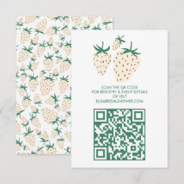 Cartão De Informações Morangos Brancos Pineberry CHÁ DE NOIVA código QR