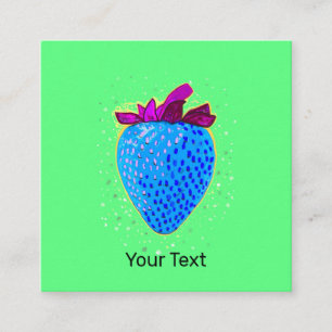 Cartão De Informações Morangueira Pop Art Azul