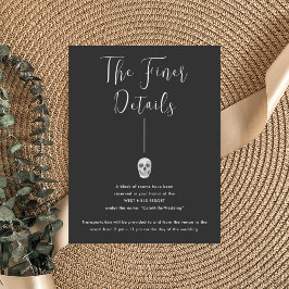 Cartão De Informações Morte Nos Detalhes De Casamento