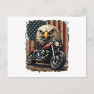 Cartão De Informações Moto EUA Bandeira Retro Chopper Motociclista