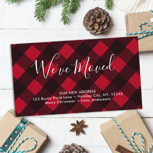 Cartão De Informações Mudamos a nova Xadrez de Buffalo Vermelho para Cas