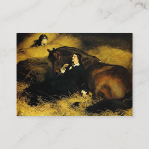 Cartão De Informações Mulher e Cavalo