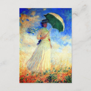 Cartão De Informações Mulher Monet com Parasol à Direita