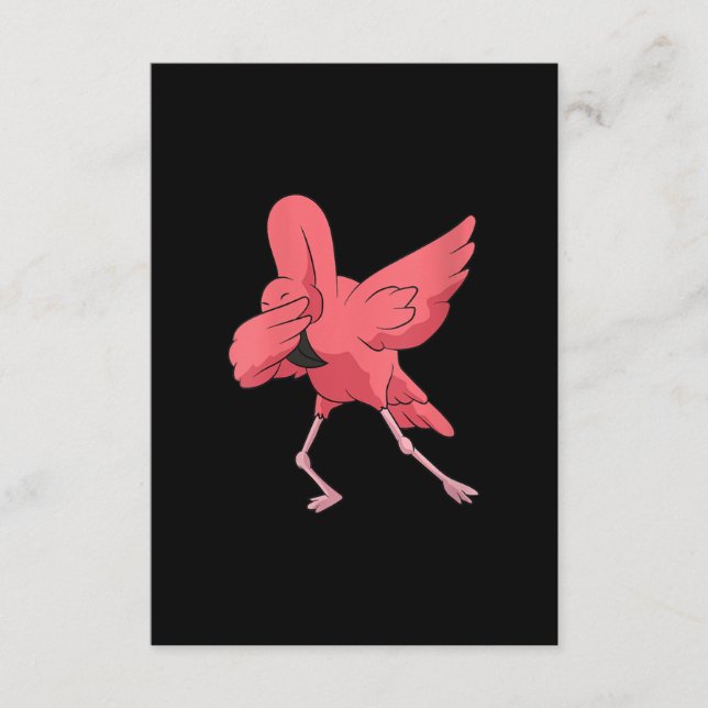 Cartão De Informações Mulheres Dabbing Flamingo Bird Cute Flamingo Pink (Frente)