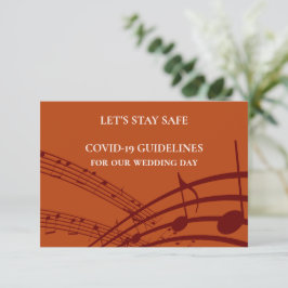 Cartão De Informações MÚSICA Moderna STAVES Segurança de Casamento