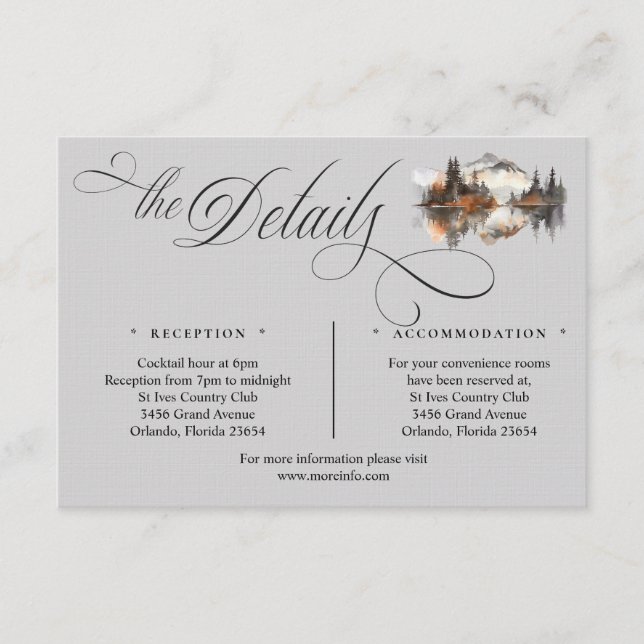 Cartão De Informações Mystic Autumn Script Details Enclosure Card (Frente)