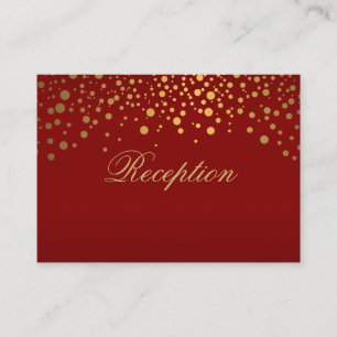 Cartão De Informações Na moda Dourado Casamento Confetti Maroon