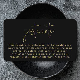 Cartão De Informações Na moda moderno minimalista simples apenas uma not