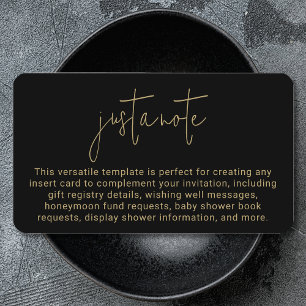 Cartão De Informações Na moda moderno minimalista simples apenas uma not