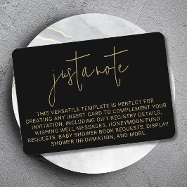 Cartão De Informações Na moda moderno minimalista simples apenas uma not