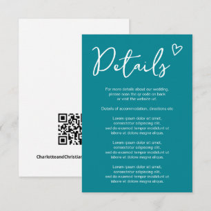 Cartão De Informações Nada de Rico apenas ama código simples QR retrorad