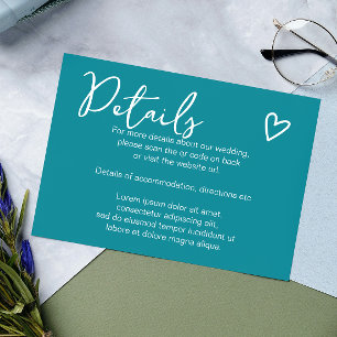 Cartão De Informações Nada de Rico apenas ama o código QR