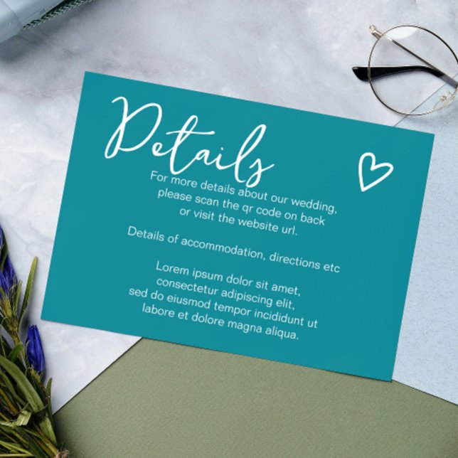 Cartão De Informações Nada de Rico apenas ama o código QR (Nothing Fancy Just Love QR Code Enclosure Cards from Ricaso. Perfect to Mix & Match. see collection)