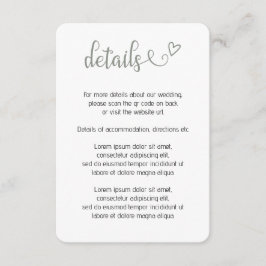 Cartão De Informações Nada de Rico apenas ama o simples código QR