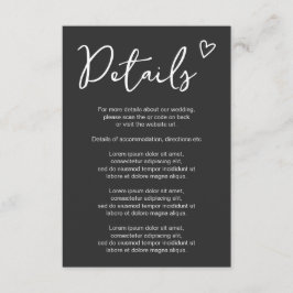 Cartão De Informações Nada de Rico apenas ama o simples código QR