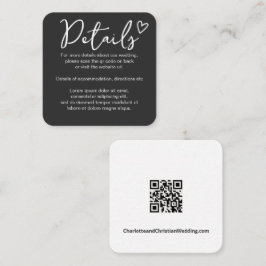 Cartão De Informações Nada de Rico apenas ama o simples código QR
