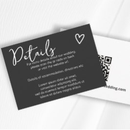 Cartão De Informações Nada de Rico apenas ama o simples código QR