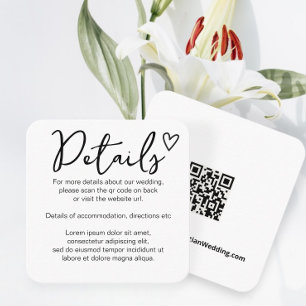 Cartão De Informações Nada de Rico apenas ama o simples código QR