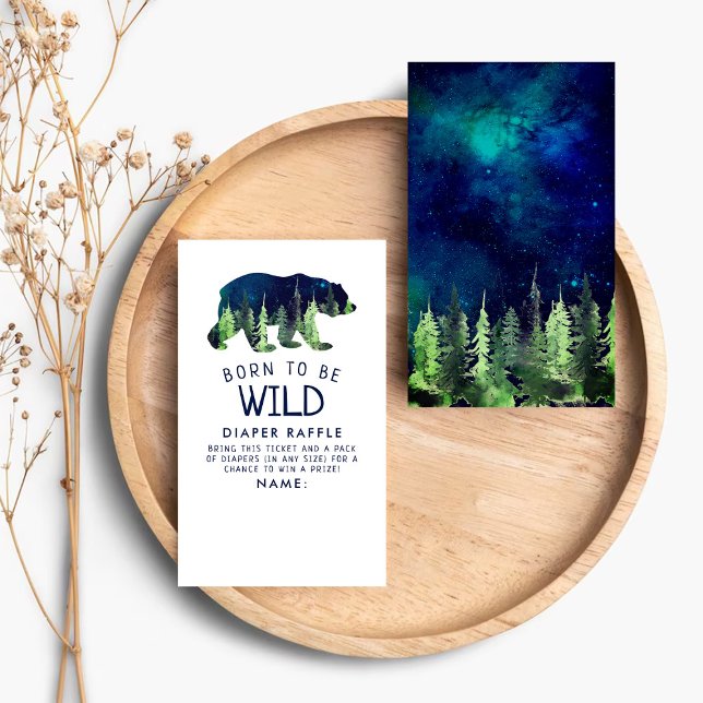 Cartão De Informações Nascer De Ser Uma Fralda Selvagem De Chá de fralda (Criador carregado)