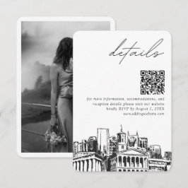 Cartão De Informações Nashville Detalhes do Casamento Código QR Pequeno
