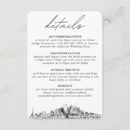 Cartão De Informações Nashville - Detalhes Verticais Pequenos