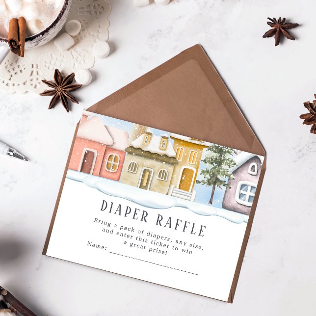 Cartão De Informações Natal de Inverno Leva uma Aldeia Chá de Bebê   (Criador carregado)