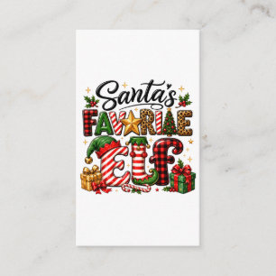 Cartão De Informações Natal do Elfo Favorito do Papai Noel
