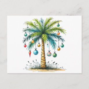 Cartão De Informações Natal Em Dezembro Natal Tropical De Praia