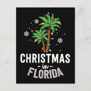Cartão De Informações Natal Em Flórida A Família Palm Trees Va