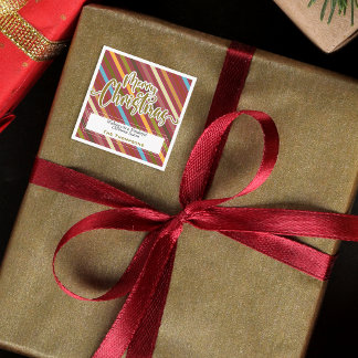 Cartão De Informações Natal Personalizado com Tipografia Dourada Elegant
