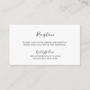 Cartão De Informações Natasha Calliographic Recepção de casamento Bran