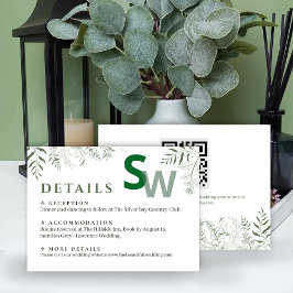 Cartão De Informações Nature Inspired Leafy Wedding Enclosure Card