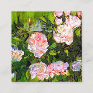 Cartão De Informações Natureza Morta com Rosas Cor-de-Rosa de Van Gogh