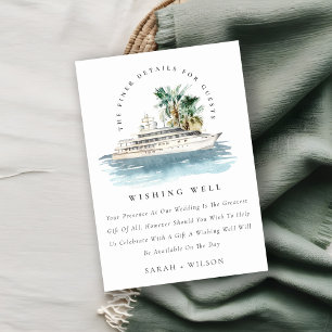 Cartão De Informações Navio de cruzeiro Palm Casamento de paisagens