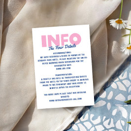 Cartão De Informações Negrito Tipo Moderno Funky Colorido Azul Rosa Casa