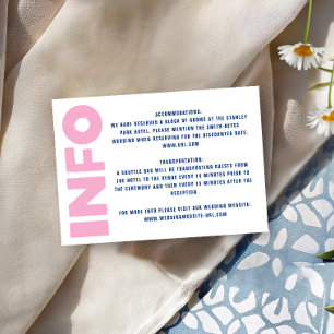 Cartão De Informações Negrito Tipo Moderno Funky Colorido Azul Rosa Casa