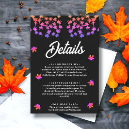 Cartão De Informações Neon Preto E Branco Deixa Detalhes Do Casamento ou