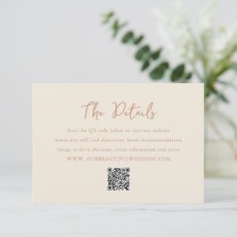Cartão De Informações Neutrais Terrestres Elegantes Código QR Casamento 