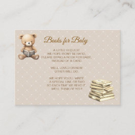 Cartão De Informações Neutral Brown Teddy Bear - Books for Baby